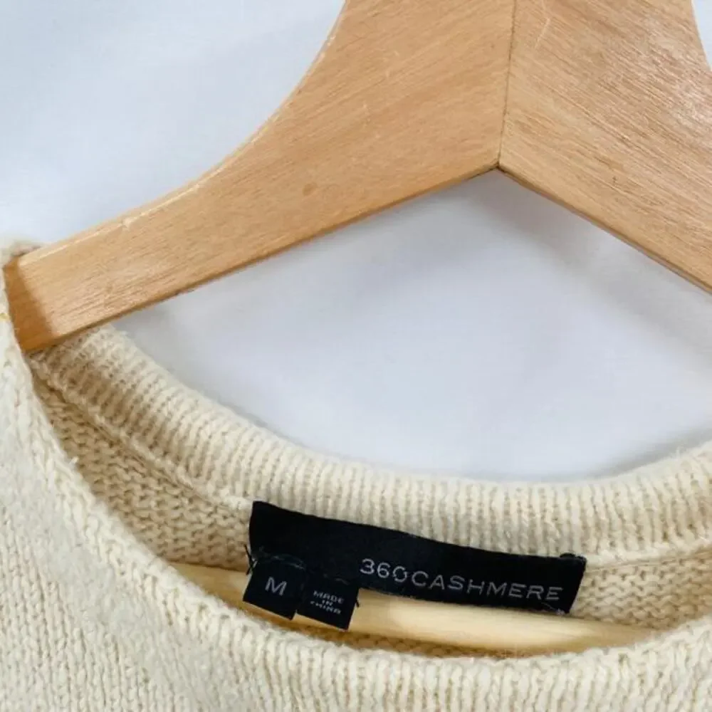 360‎ Cashmere cream split back sleeveless sweater
